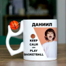 Кружка баскетбольная в Подарок Баскетболисту (Печать фото, надпись, логотип, имя) Фото № 1